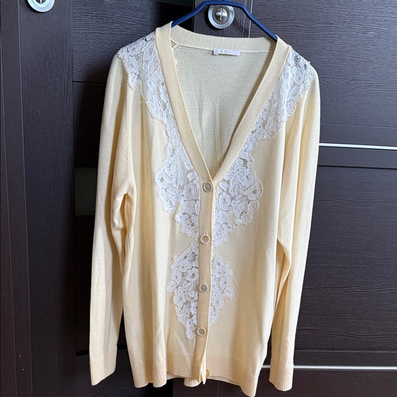 Chloe Cream Lace Button-Up Cardigan